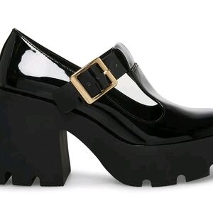 Steve Madden Black Patent Platform Shoes